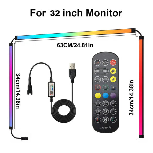 Smart Ambient Monitor Backlight – USB RGB LED Strip Light with Display Sync for PC & Gaming Decor