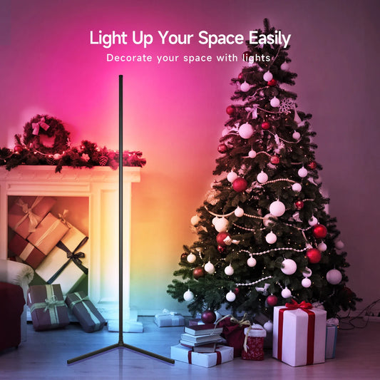 KANTUTOE Smart Bluetooth LED Corner Floor Lamp – Dimmable RGB Mood Lighting for Bedroom, Gaming & Living Room