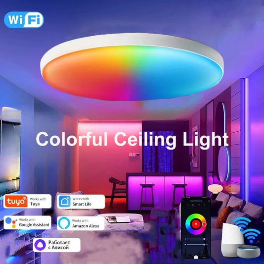 Tuya Smart WiFi Ceiling Light – 24W RGBCW Ambient Lamp with App & Voice Control (220V)