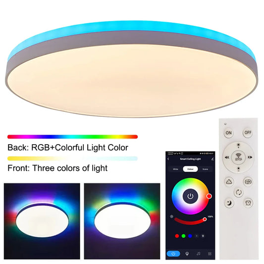 RGB Colorful Smart WiFi Ceiling Light – Ambient LED Lamp with APP & Voice Control