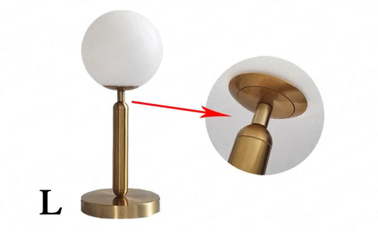 OUDELADI Brass Glass Ball Table Lamp – Luxury Night Light for Living Room, Bedroom & Office