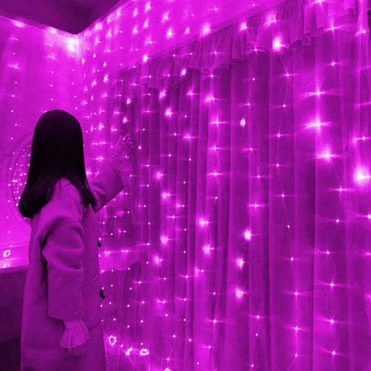 3/6M USB LED Curtain String Lights – 8 Modes with Remote Control for Bedroom, Holiday & Wedding Decor