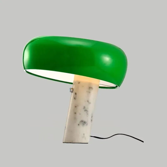 Italian Snoopy Art Table Lamp – Minimalist Marble Mushroom Light for Living Room, Study & Bedroom