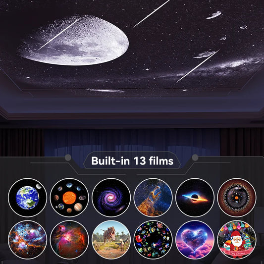 12-in-1 Galaxy Star Projector – Meteor Space Ball Night Light for Kids