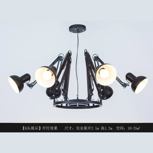 Modern Iron Chandelier – Decorative Hanging Light for Office Desks, Coffee Tables & Kitchen Dining Spaces