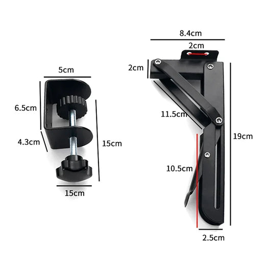 2Pcs/set Foldable Desktop Bracket – Heavy-Duty, Punch-Free Extension Plate Rack & Keyboard Stand for Space-Saving Organization