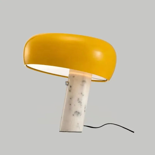 Italian Snoopy Art Table Lamp – Minimalist Marble Mushroom Light for Living Room, Study & Bedroom