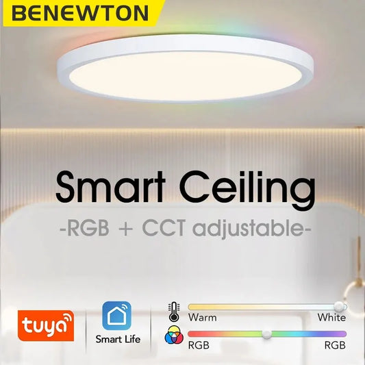 BENEWTON Tuya Ceiling Lamp – RGB Smart LED Room Decor Light with App & Voice Control for Alexa & Google