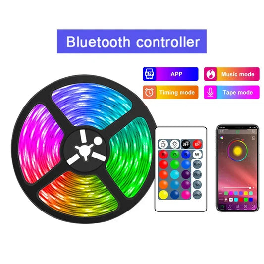 1–30M LED Strip Lights RGB 5050 – Color Changing Lights with Remote, App Control & Music Sync