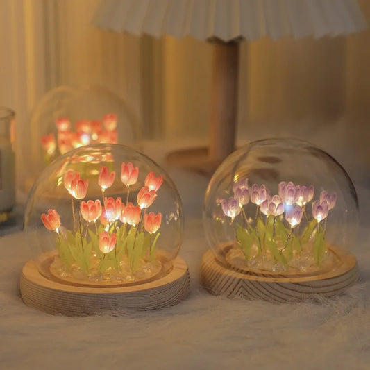20-Flower Tulip Night Light – Handmade Decorative Flower Lamp for Holiday Gifts & Home Décor