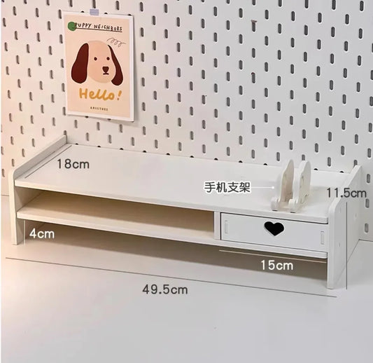 INS Desktop Elevation Stand with Drawers – Multifunctional Storage & Display Rack for Student and Home Office Desks