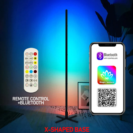 180CM RGBIC Smart Floor Lamp – Tuya APP & Remote Control Standing Mood Light for Game Room & Home Decor
