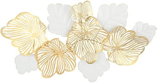 3D Metal Wall Decor – "Gold Flower Blooming" Handmade Leaf Sculpture for Modern Home Decoration