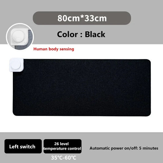 Digital Display Heated Mouse Pad – Electric Warming Desk Mat with Temperature Display for Office & Home Use