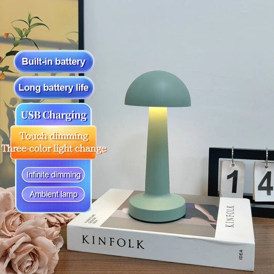 Retro Rechargeable LED Table Lamp – Wireless Touch Light for Home, Bar & Dining Decor