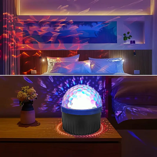 Rotating Water Wave Ambient Lighting Projector – Multi-Color Northern Lights Party & Decorative Space Light