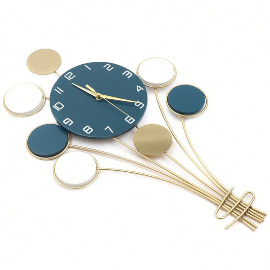 Large Hot Air Balloon Wall Clock – Silent Battery-Operated Design, No Drilling Required