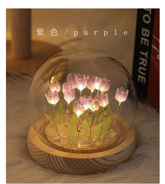 20-Flower Tulip Night Light – Handmade Decorative Flower Lamp for Holiday Gifts & Home Décor
