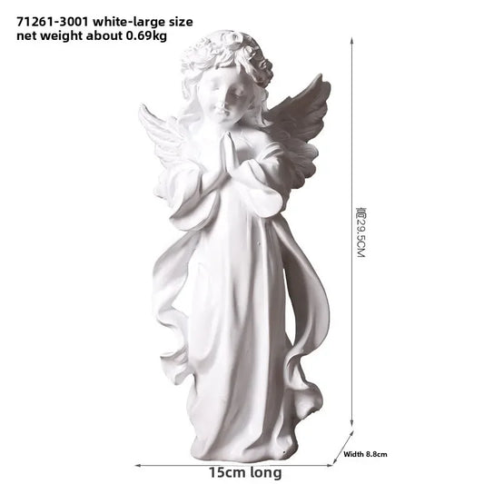 Nordic Angel Prayer Minimalist Sculpture – Resin Decorative Figurine for Office Desk, Bookshelf, or Showroom Display