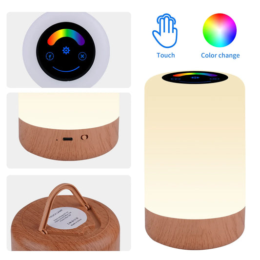 F13 RGB Rechargeable Touch Night Light – 16-Color Portable Atmosphere Lamp
