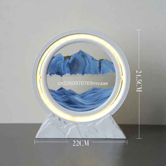 Sandscape Moving Sand Art Table Lamp – Quicksand Hourglass Night Light for Home Décor