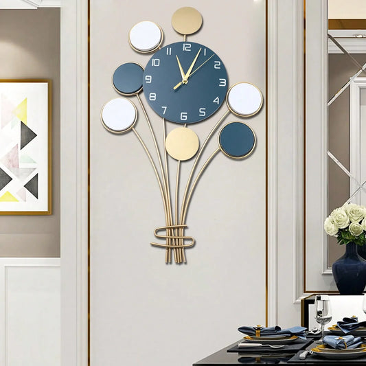 Large Hot Air Balloon Wall Clock – Silent Battery-Operated Design, No Drilling Required