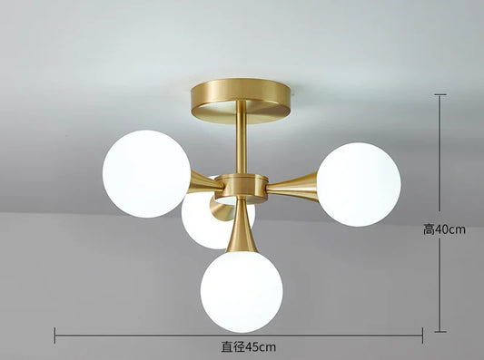 Nordic LED Sputnik Chandelier – Glass Pendant Light for Bedroom, Study & Kitchen Island