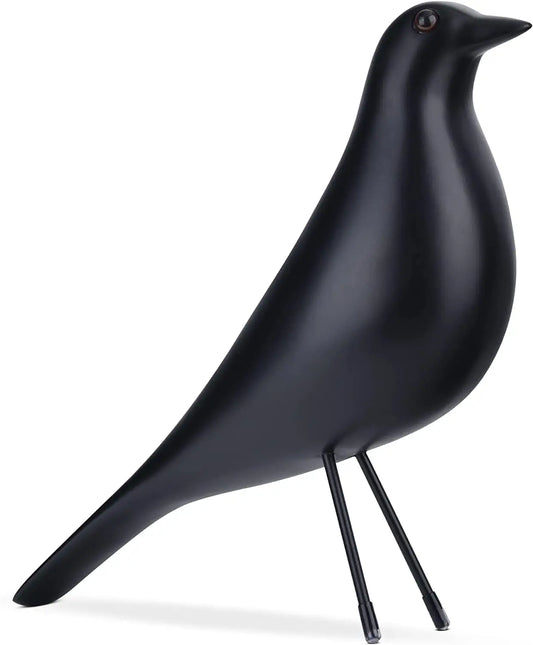 Black Bird Figurine – Resin Bird Statue Sculpture, Modern Minimalist Decorative Ornament for Living Room, Bedroom, or Office