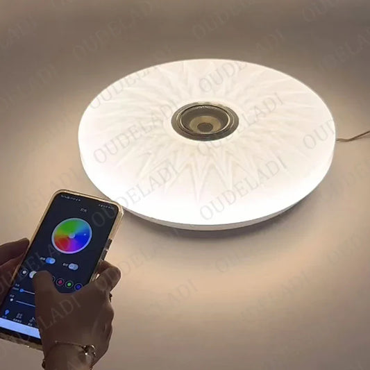 36W Smart RGB LED Ceiling Light – Dimmable Lamp with APP Control & Bluetooth Speaker