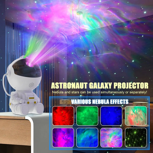 Astronaut Galaxy Star Projector – Starry Sky RGB LED Night Lamp with 360° Rotation for Kids’ Room & Christmas Gift
