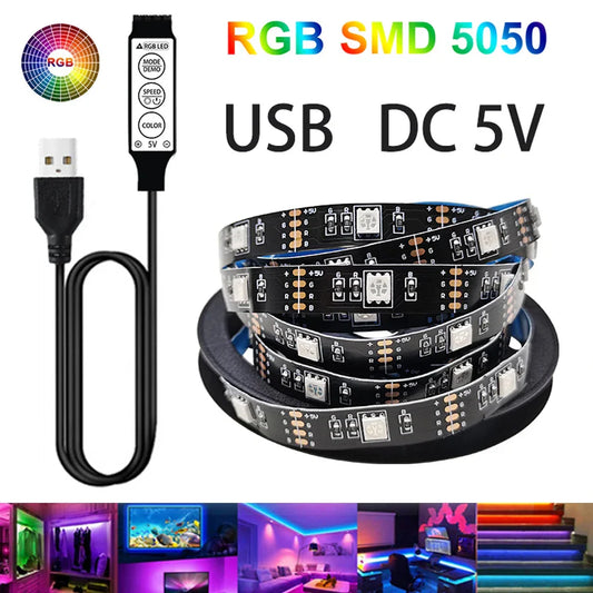 Gaming LED Light Strip – 2M RGB Monitor/TV Backlight with USB, Music Sync & Remote Control