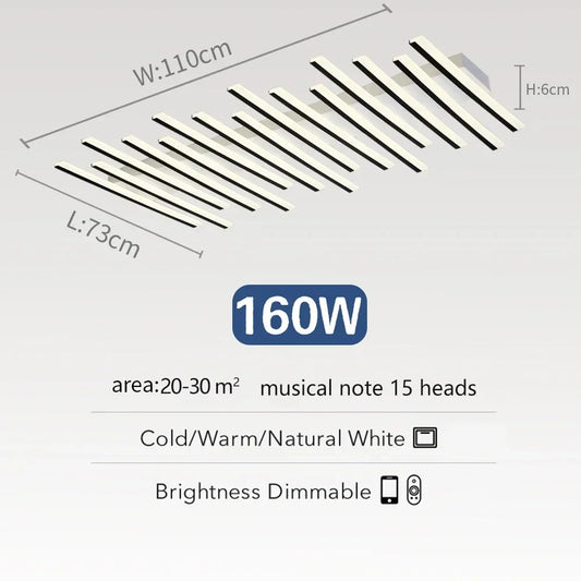 Nordic Art Line LED Ceiling Lamp – Fishbone Acrylic Chandelier for Living Room & Restaurant Decor