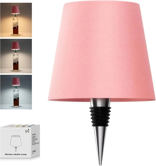 USB Charge Bottle Table Lamp – Touch Control Night Light with 3 Colors & Stepless Dimming