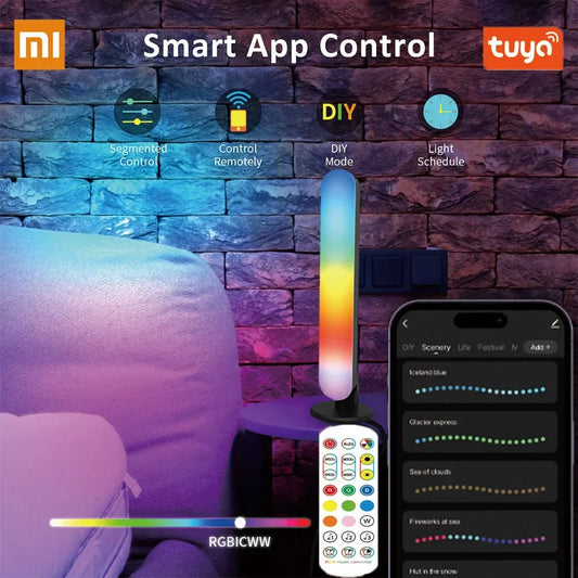 Xiaomi USB RGB LED Pickup Night Light Strip – Tuya WiFi Music Rhythm Lamp for TV & Gaming Room