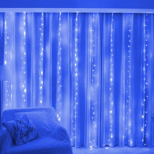 3/6M USB LED Curtain String Lights – 8 Modes with Remote Control for Bedroom, Holiday & Wedding Decor