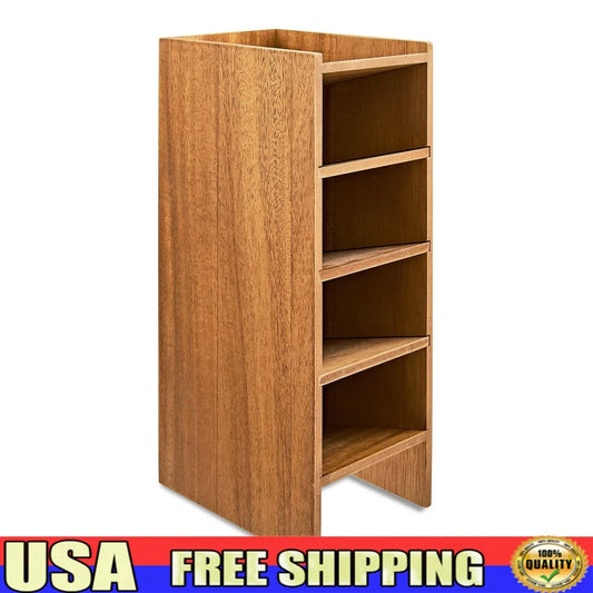 Wooden Pencil Tower Desk Organizer – 5-Level Vertical Storage for Writing Instruments & Office Essentials